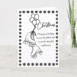 "Roller Skate Christmas Card - Modernes Minimalist Feiertagskarte