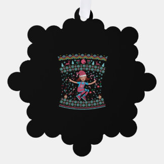 Roller Skate Christmas Girl Ornament Karte