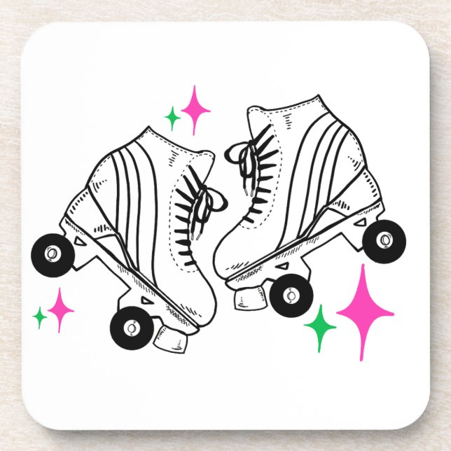 Roller-Skate Derby Skaten Illustration Getränkeuntersetzer (Vorderseite)