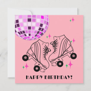 Roller Skate Derby Skaten Pink Disco Geburtstag