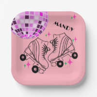 Roller Skate Derby Skaten Pink Disco Geburtstag