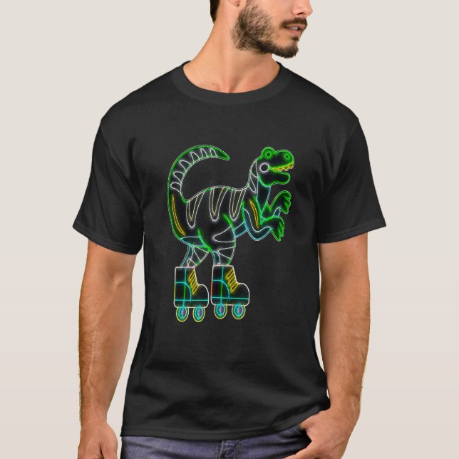 Roller Skate Dinosaur Skater Trex Rollerblades Ret T-Shirt (Vorderseite)