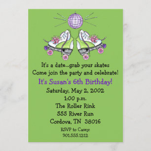 Roller Skate Geburtstag Einladungen