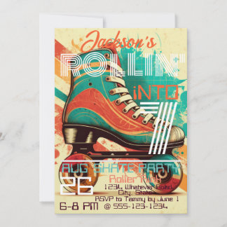 Roller Skate Geburtstagspartei Custom Einladung