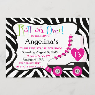 Roller Skate Geburtstagsparty Einladung