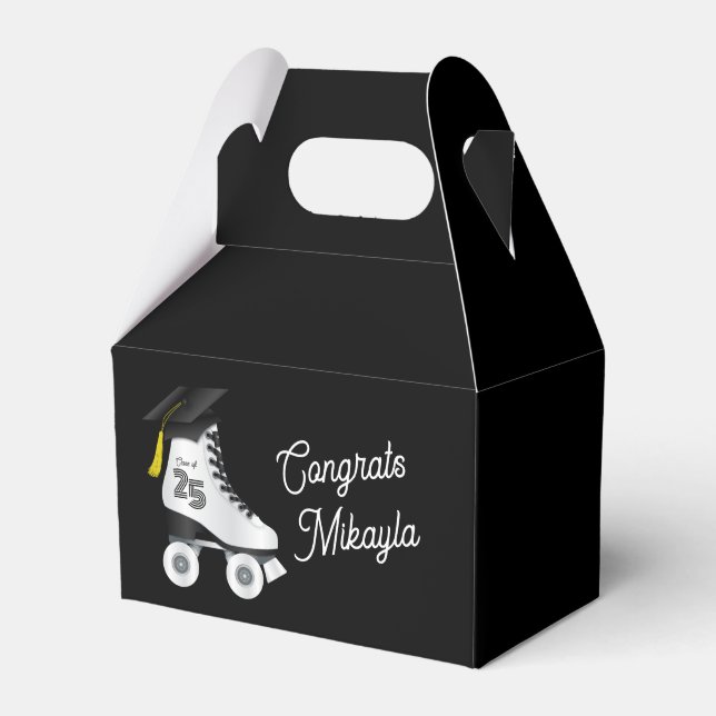 Roller Skate Graduation Party Skaten Rink Black Geschenkschachtel (Vorderseite)