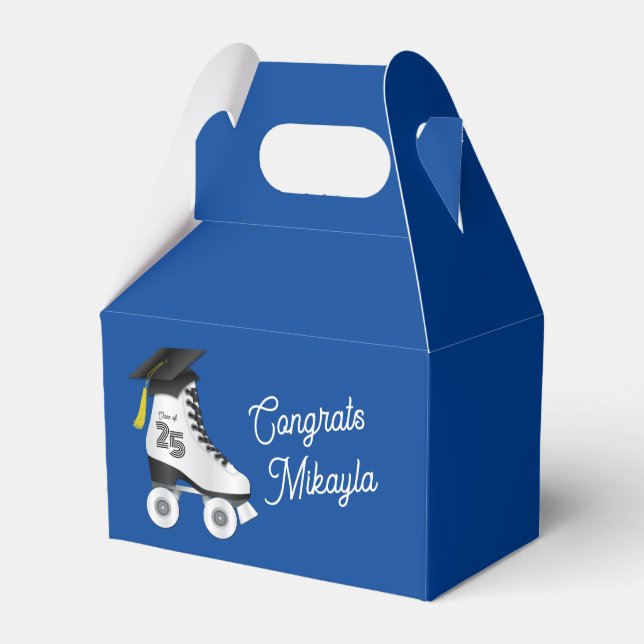 Roller Skate Graduation Party Skaten Rink Blue Geschenkschachtel (Vorderseite)