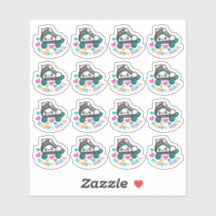 Roller Skate Happy Mail Custom Cut Vinyl Sticker