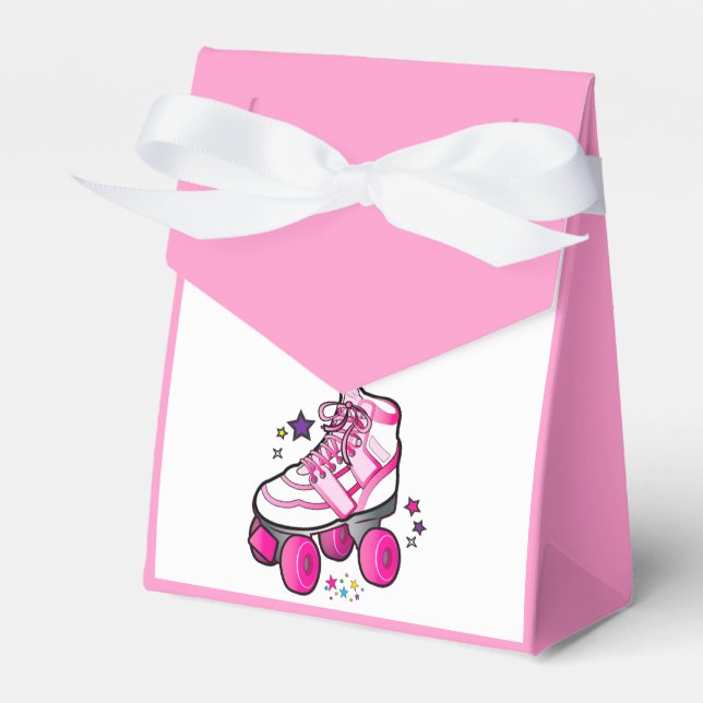 Roller-Skate in Rosa mit Sternen Geschenkschachtel (Vorderseite)