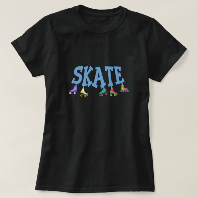 Roller-Skate Inline-Skaten-Rollerblading-Geschenk T-Shirt (Design vorne)