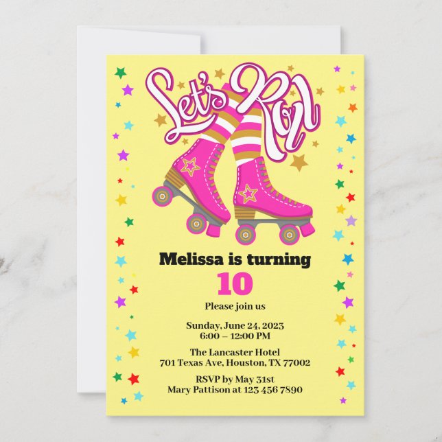 Roller Skate jeden Alters Einladung (Vorderseite)