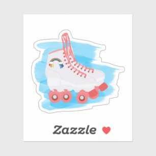 Roller-Skate mit Wasserfarbenspulenverschluss Aufkleber