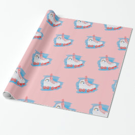 Roller-Skate mit Wasserfarbenspulenverschluss Geschenkpapier