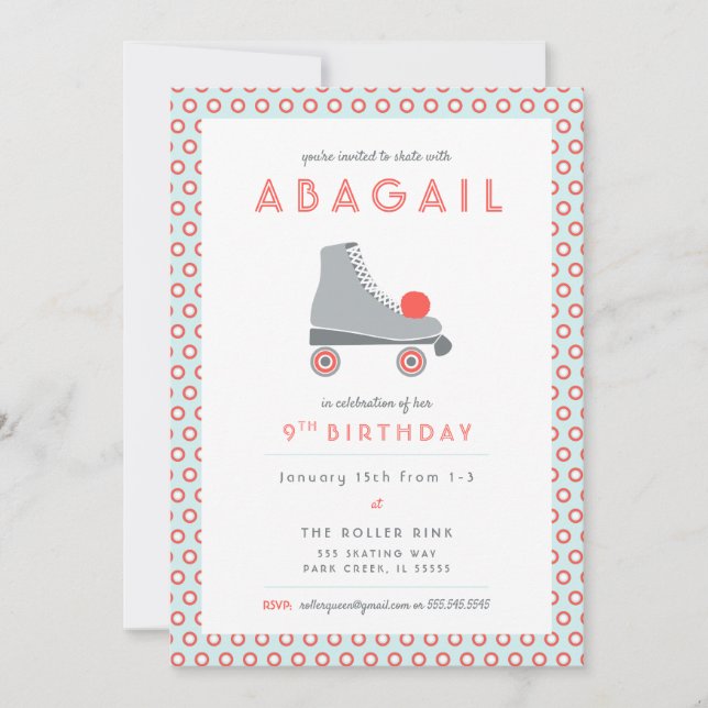 Roller-Skate-Party Einladung (Vorderseite)
