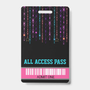 Roller SKate-Party, VIP-Pass, Einladung, Glitter Ausweis