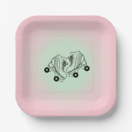 Roller Skate Pink Ombre Pappteller