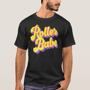 Roller Skate Retro 70er Derby Skater Babe Roller D T-Shirt