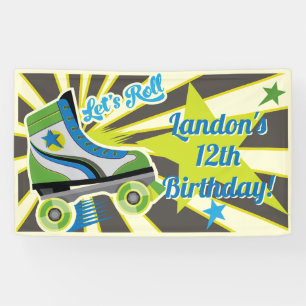 Roller-Skate-Retro-Derby-Party Banner