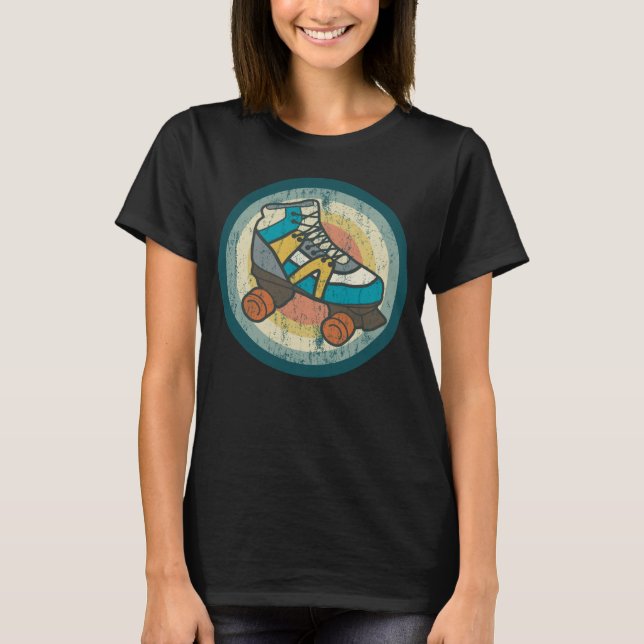 Roller-Skate Retro-Roller-Skate Roller Disco T-Shirt (Vorderseite)