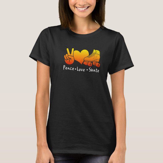 Roller-Skate Rollerskating Aighties Outfit 70er P T-Shirt (Vorderseite)