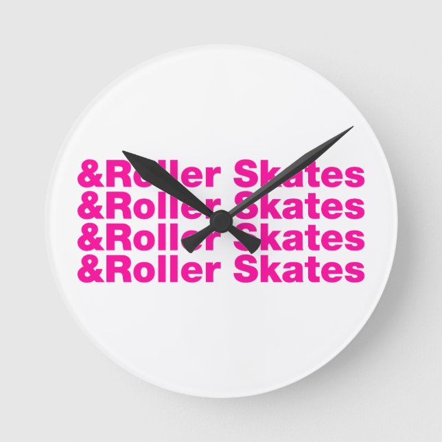 & Roller-Skate Runde Wanduhr (Vorderseite)