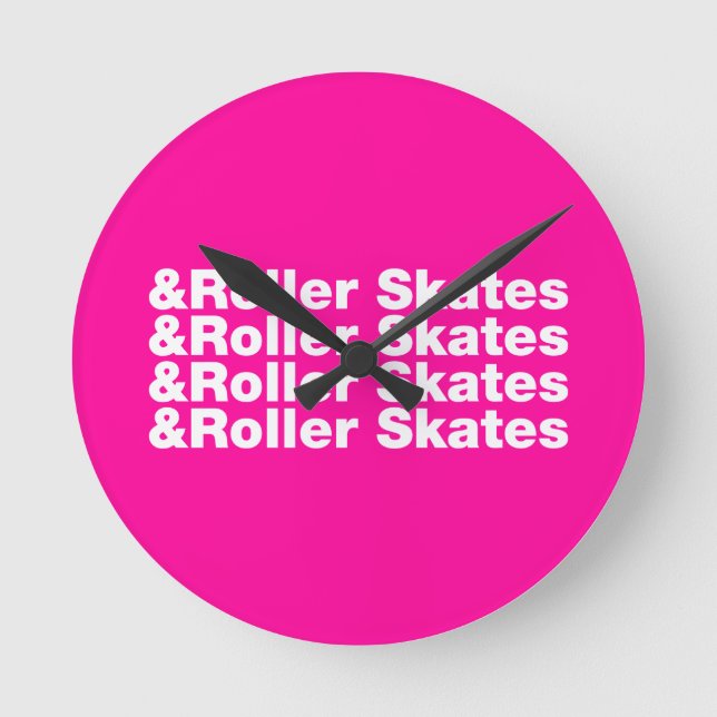 & Roller-Skate Runde Wanduhr (Vorderseite)