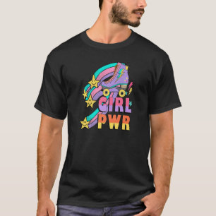 Roller Skate Skaten Retro Apparel Girl Power T-Shirt