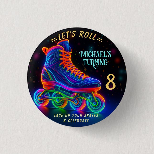Roller-Skate, Turning 8 Ballon Button (Vorderseite)