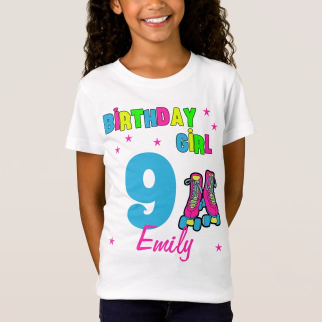 Roller Skaten Birthday Party Custom T-Shirt (Vorderseite)