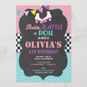 Roller Skaten Birthday Party Einladung