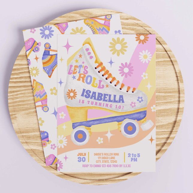 Roller Skaten Birthday Party Einladung (An ideal invitation for a roller disco party!)