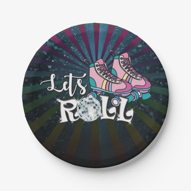 Roller Skaten Birthday Party Plate Pappteller (Vorderseite)