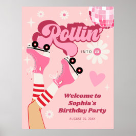 Roller Skaten Birthday Party Poster-Zeichen Poster