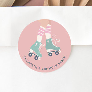 Roller Skaten Birthday Party Runder Aufkleber