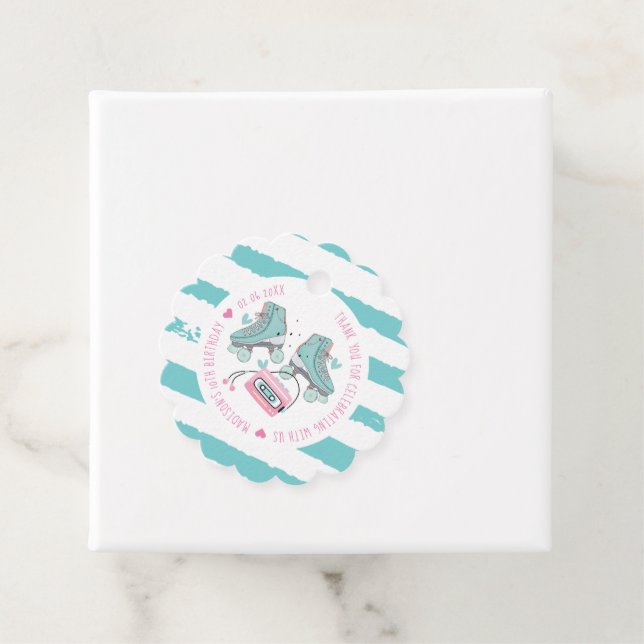 Roller Skaten Birthday Pastel Danke Geschenkanhänger (Beispiel)