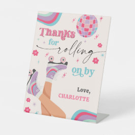 Roller Skaten Birthday Retro Rainbow Sockelschild