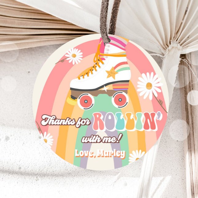 Roller Skaten Birthday Retro Skate Rollin Danke Geschenkanhänger (Von Creator hochgeladen)