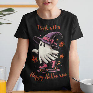 Roller Skaten Halloween Niedlich Ghost Personalisi Tri-Blend Shirt