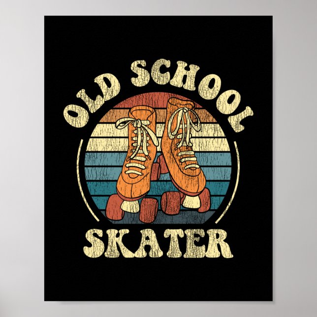 Roller Skaten Old School Skater 1970S Retro Poster (Vorne)
