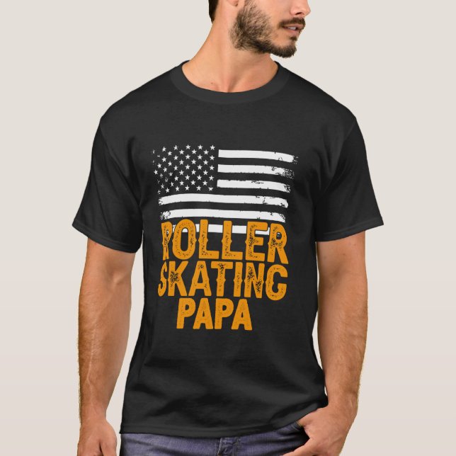 ROLLER SKATEN PAPA Sports Vater Coach USA Fl T-Shirt (Vorderseite)