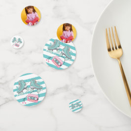 Roller Skaten Pastel Foto Personalisiert Geburtsta Konfetti
