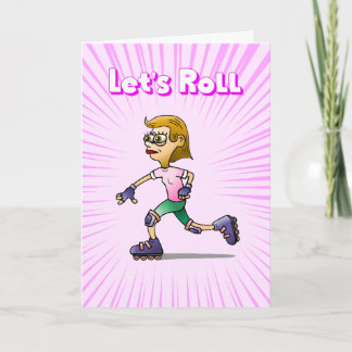 Roller Skaten Pink Geburtstagsparty Einladung