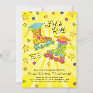 Roller Skaten Roller Blade Graduation Party Einladung