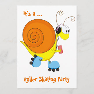 Roller Skaten Snail Roller Skaten Party Einladung