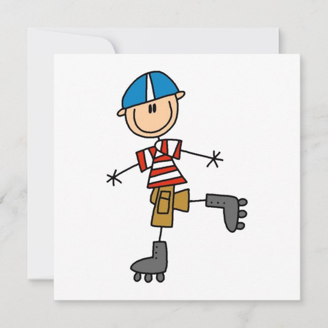 Roller-Skaten-Strichmännchen (Vorderseite)