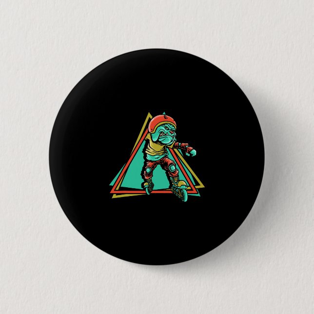 Roller Skater Inline Skaten Button (Vorderseite)