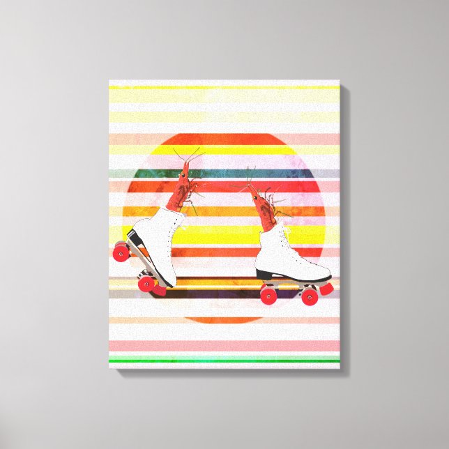 Roller Skaters Garnelen & Streifen Wand Kunst (Vorderseite)