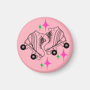 Roller Skates Derby Skating Rosa Geburtstagsfeier  Magnet