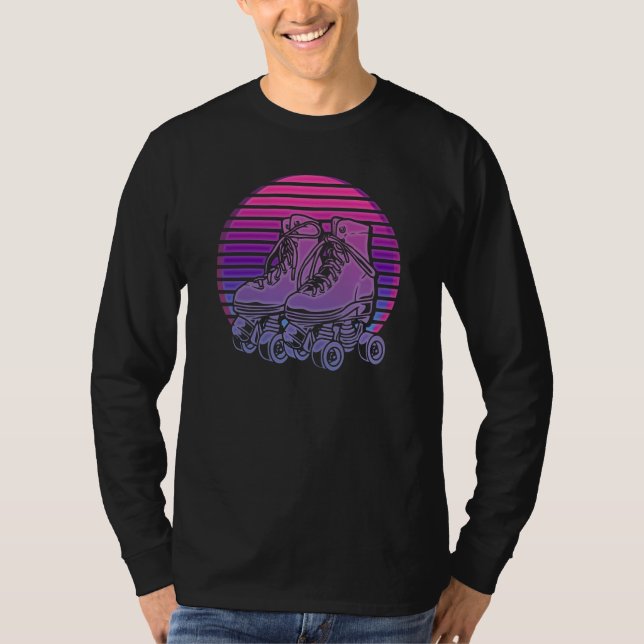 Roller Skates Vaporwave 80's Disco 70's Roller Ska T-Shirt (Vorderseite)