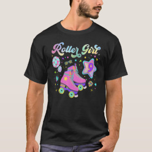 Roller Skating Birthday 80s Retro Rolling Girl Mus T-Shirt